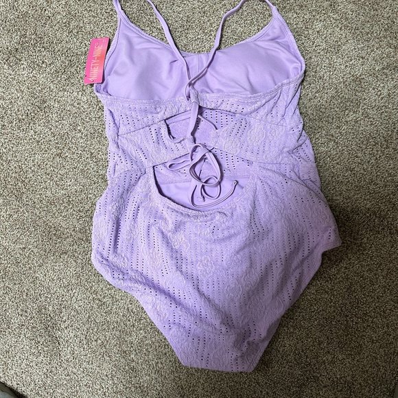 LIGHT PURPLE NINETY-NINE SCOOPNECK ONE PIECE SWIMSUIT SIZE 1X #582 - Picture 4 of 4